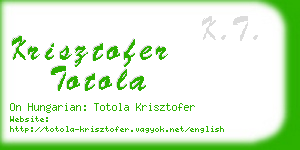 krisztofer totola business card